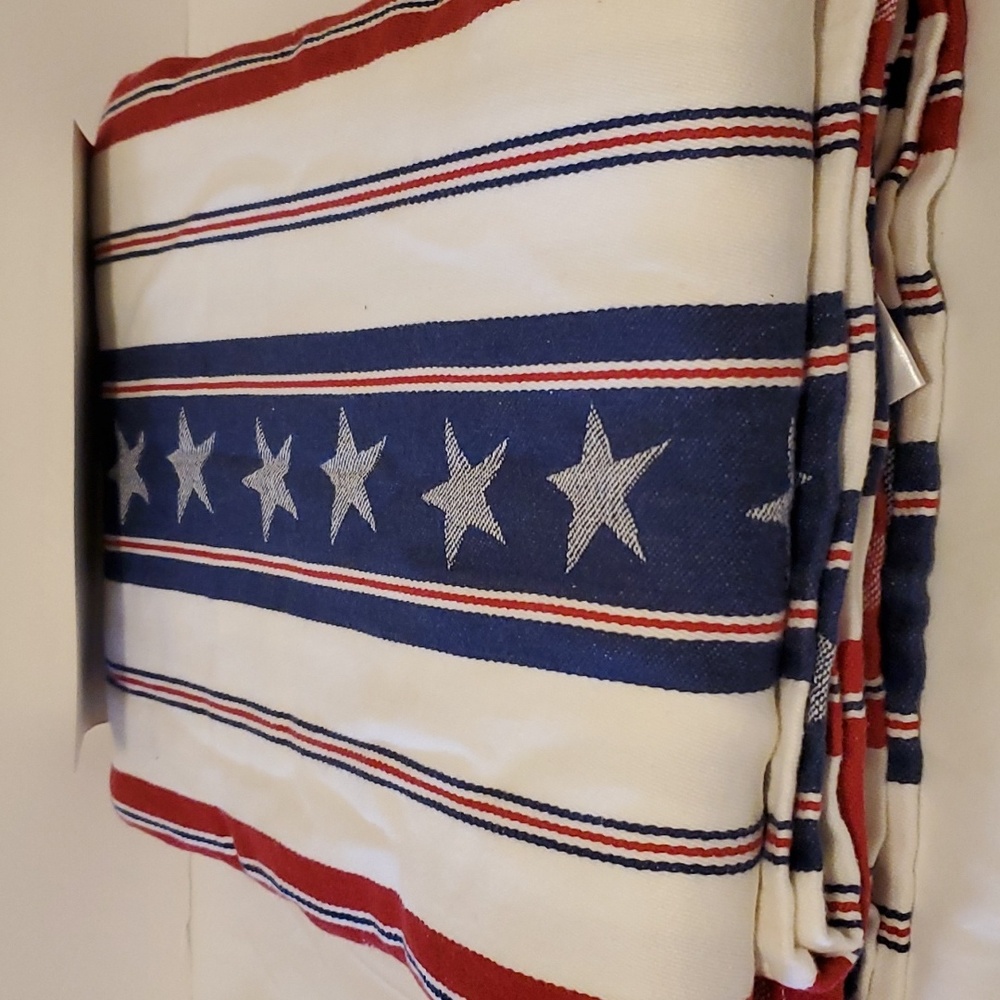 Red White Blue Stripe Tablecloth 60 x 84"